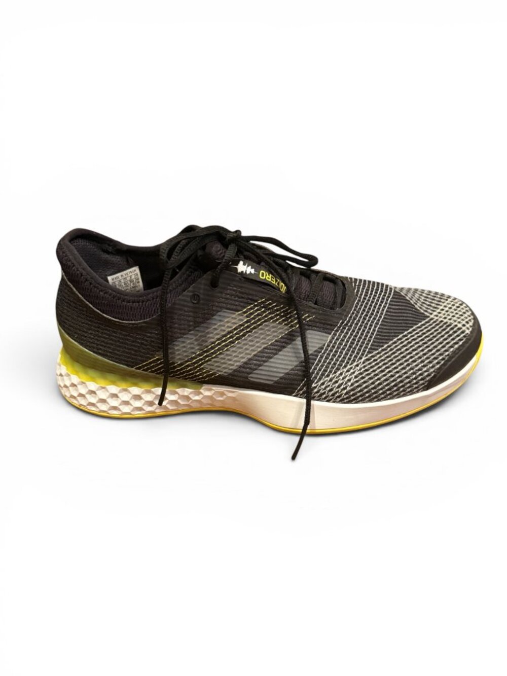 Adidas Adizero Men's Tennis Shoes Size 12 Black Yellow Court Sneakers